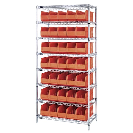 Quantum Storage Systems Stackable Shelf Bin Steel Shelving Systems WR8-441OR